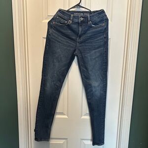 American Eagle Outfitters Women's Dark Blue 90’s skinny straight leg